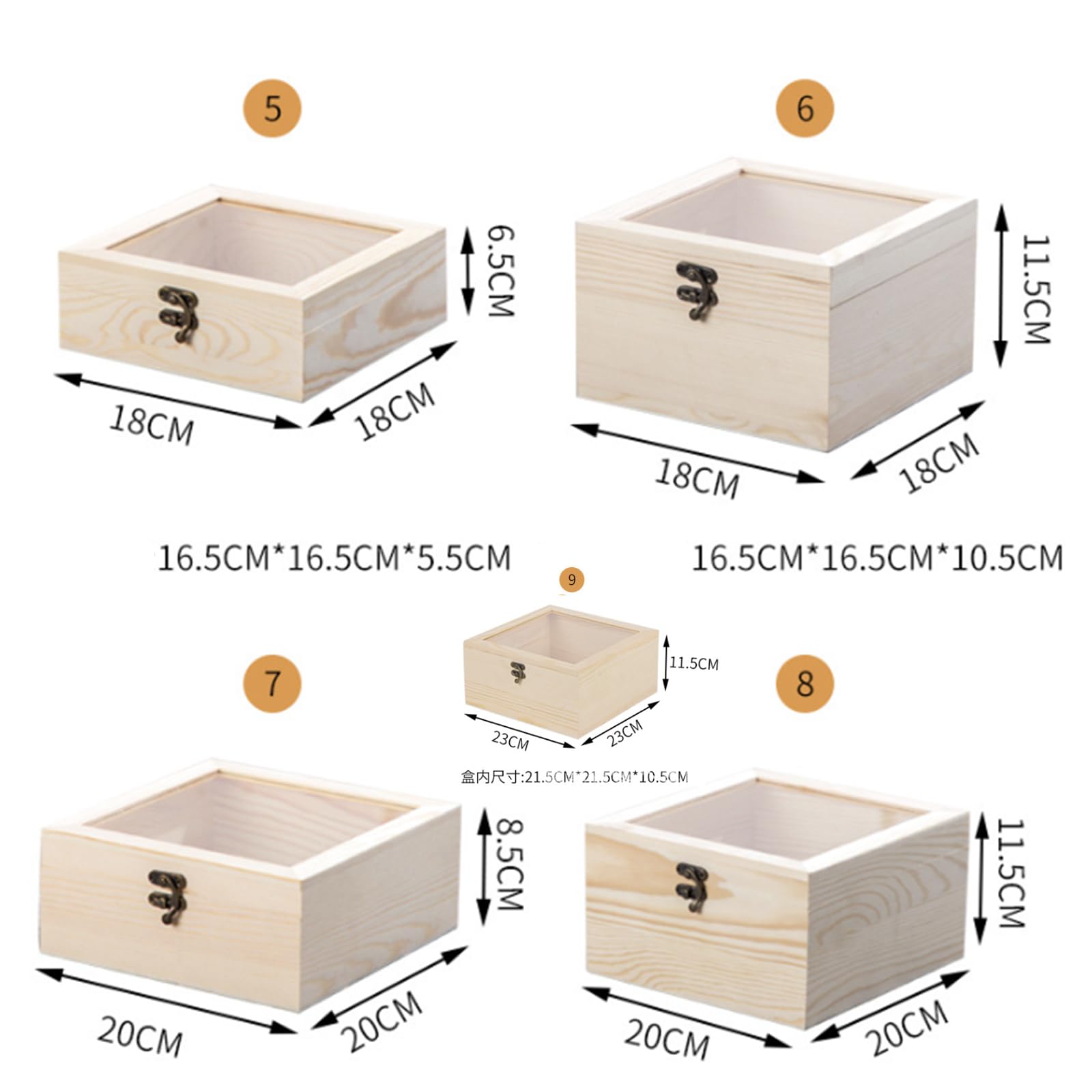 Amazon｜UOMIO 木製ロック可能ボックス ガラストップディスプレイ